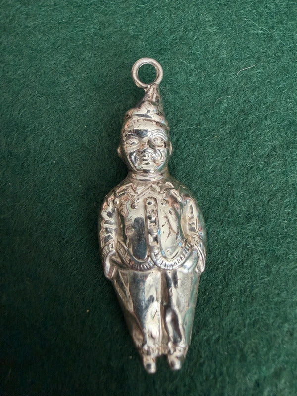 Sterling Silver 1930's Clown Rattle Pendant