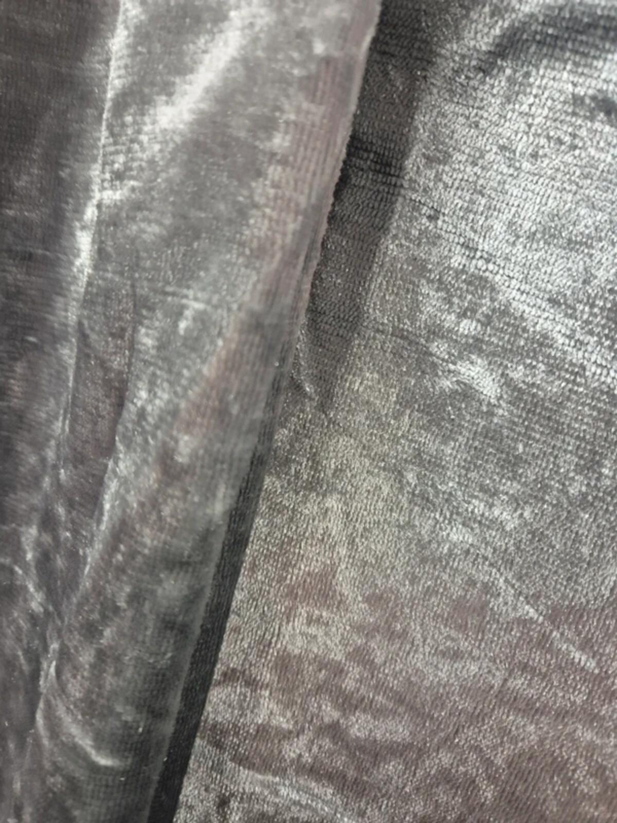 Silver Velour Style Curtains