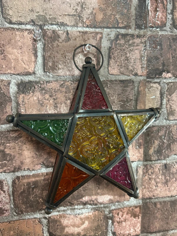 Moroccan Star Glass Tealight Holder