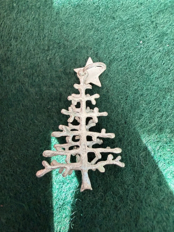 Silver 925 Hallmarked Christmas Tree Pendant