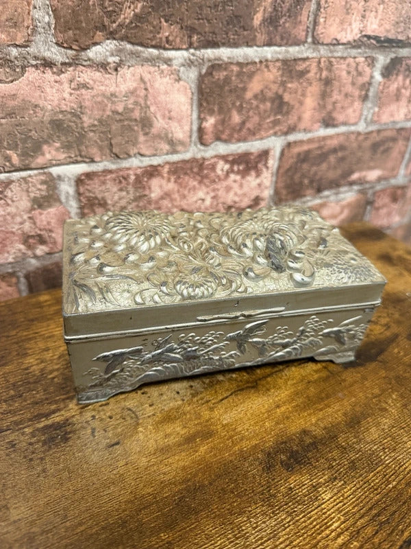 Antique Japanese Metal Jewellery Box