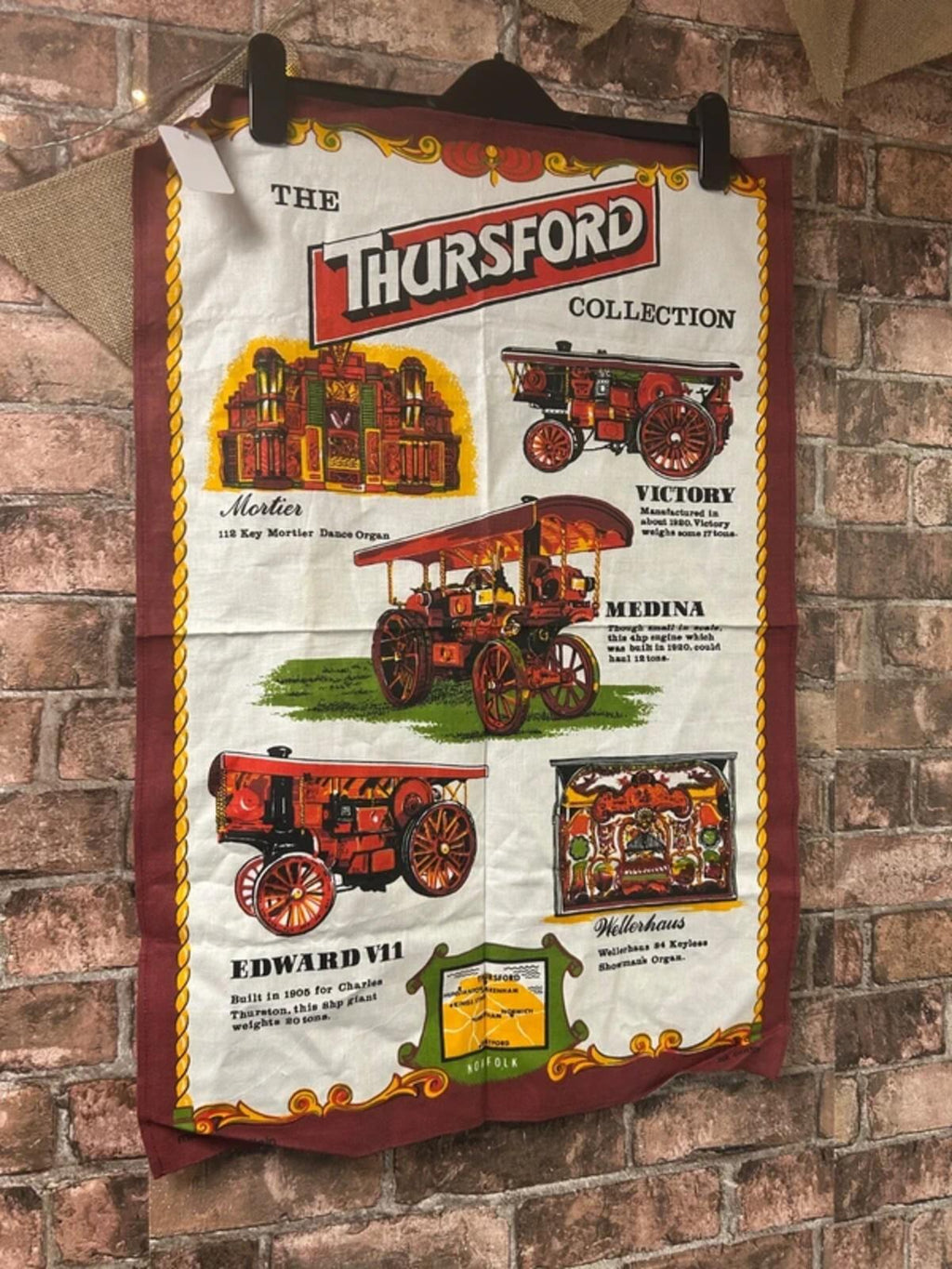 Thursford Collection Vintage Steam Traction Engine Tea Towel