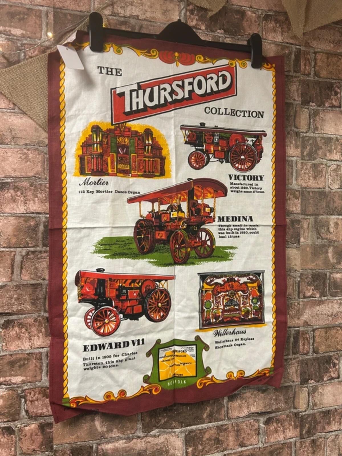 Thursford Collection Vintage Steam Traction Engine Tea Towel