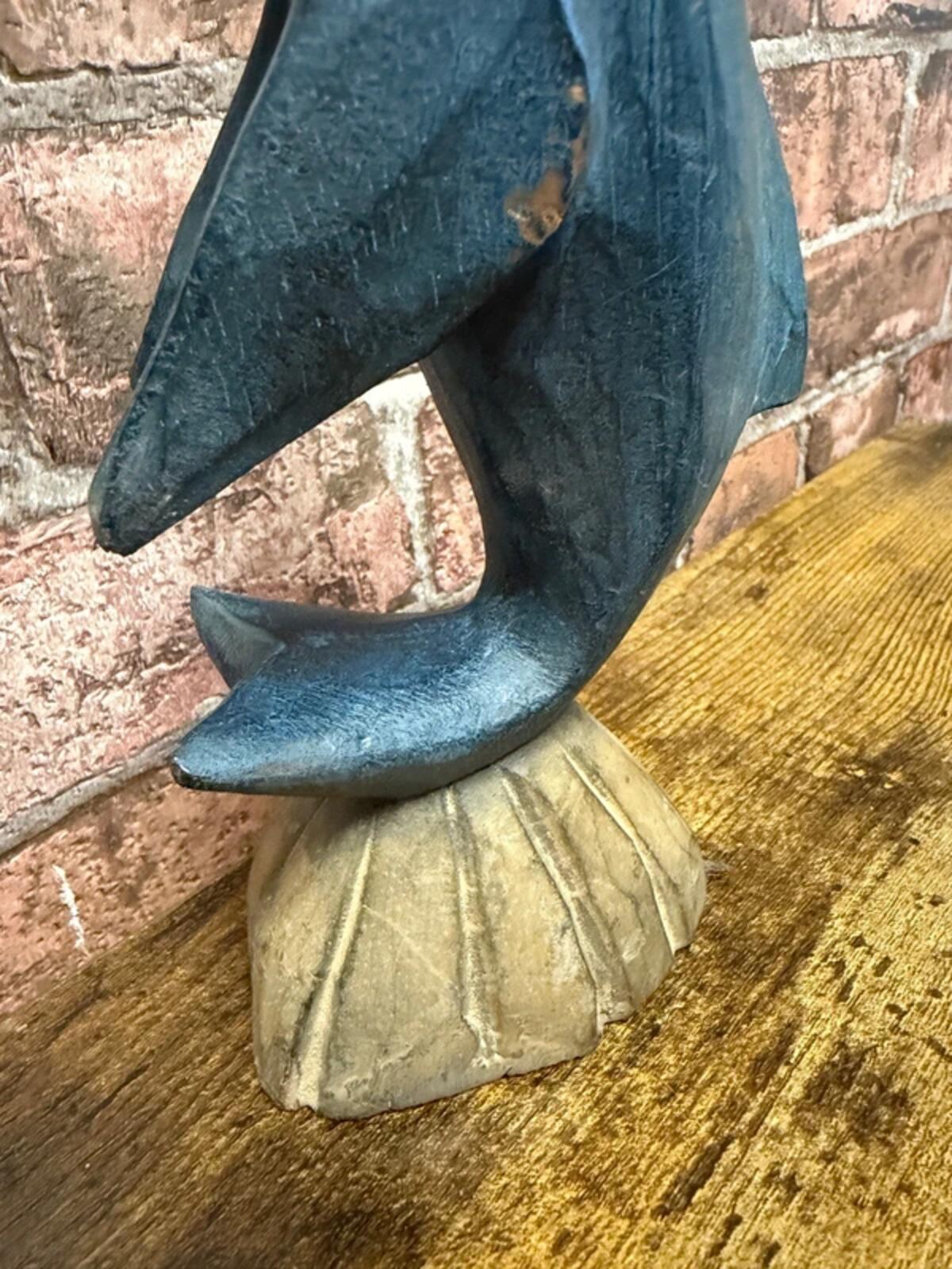Carved Wooden Dolphin Ornament