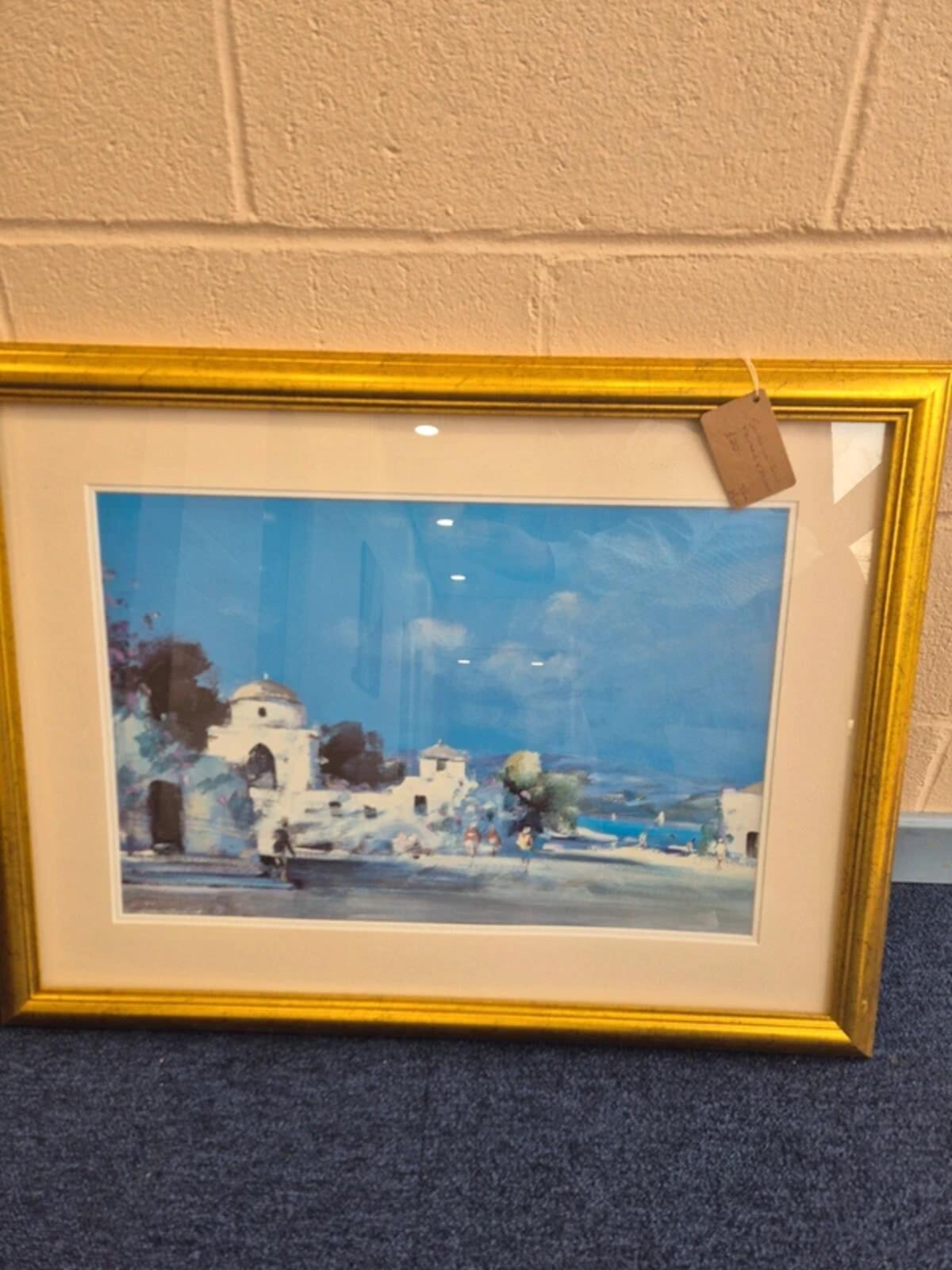 Gold Framed Santorini Print
