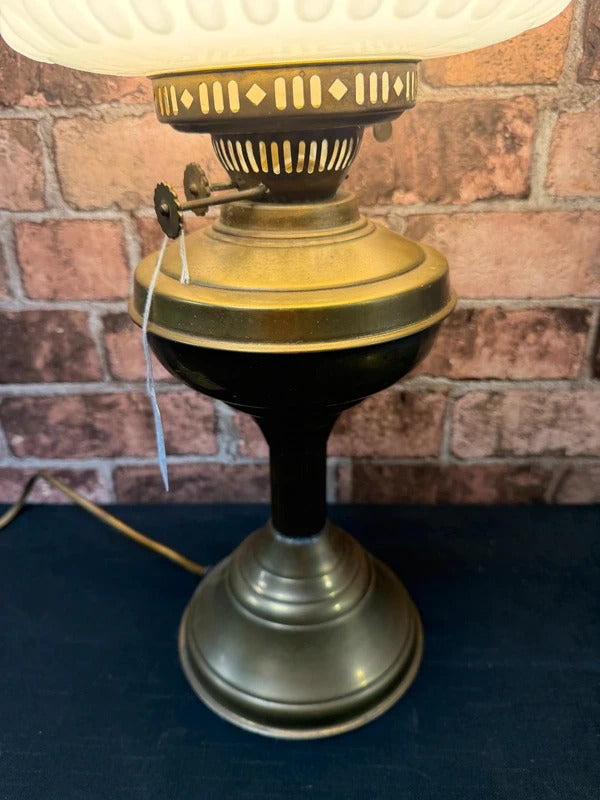 Brass Vintage Oil Lamp with Plug