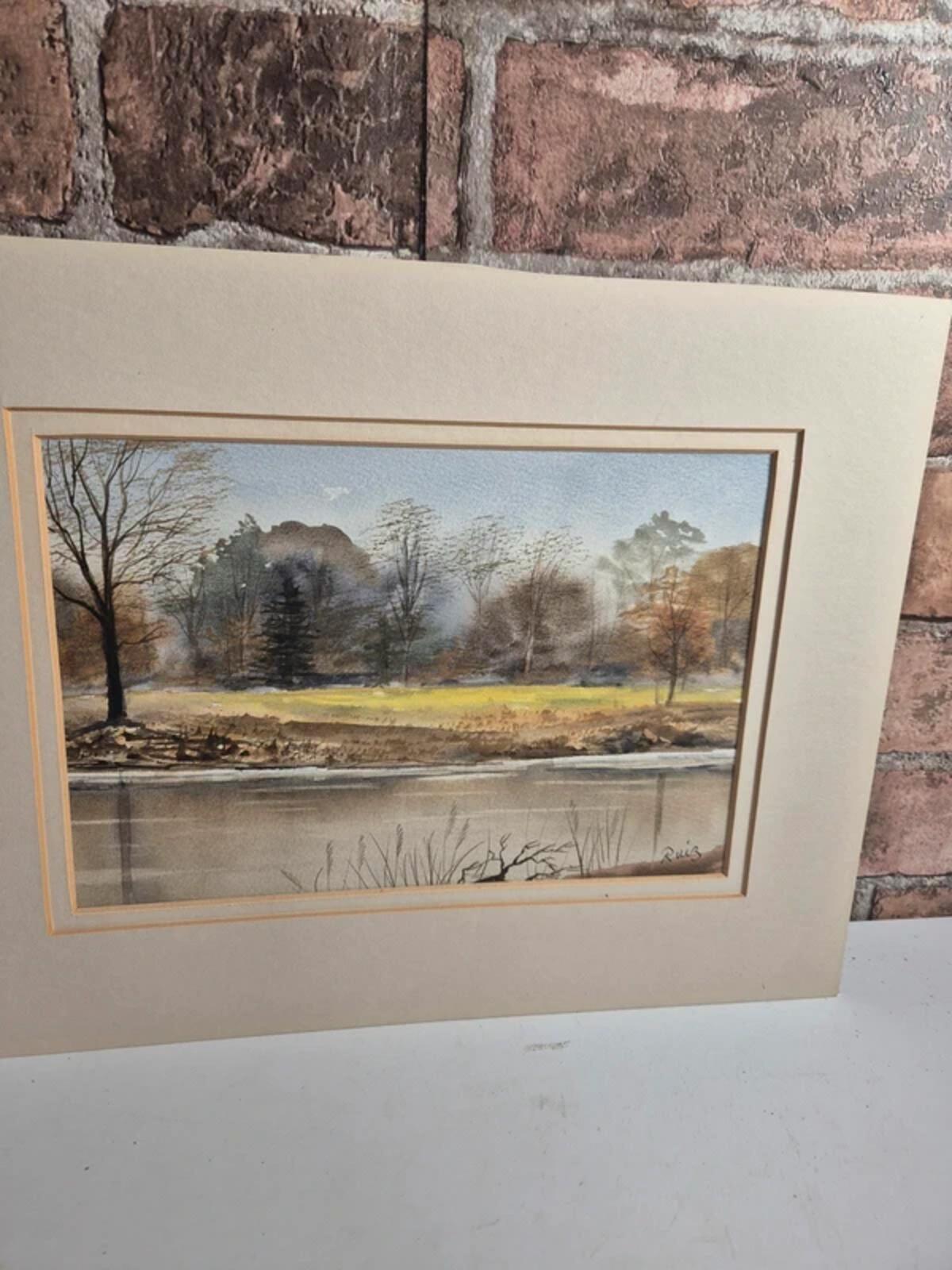 Landscape watercolour signed by Ruiz - unframed but mounted
