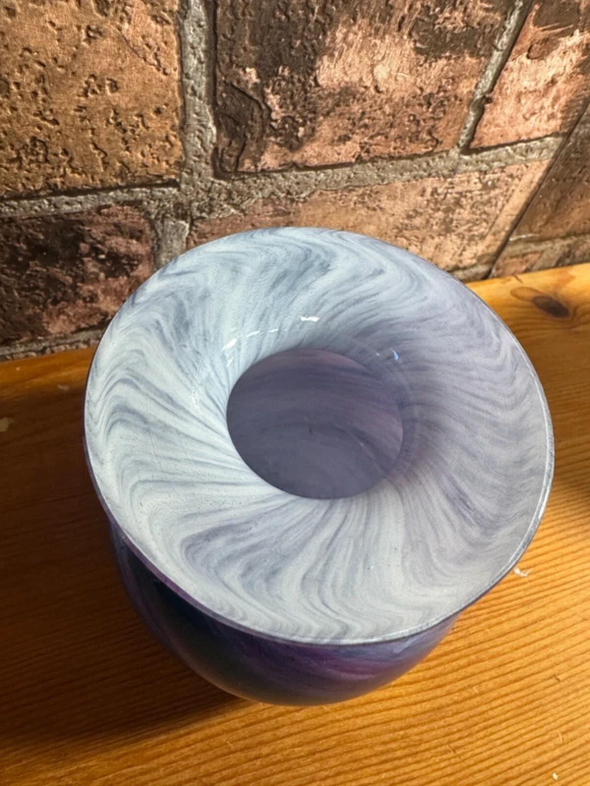 Alum Bay Glass Purple Swirl Vintage Vase