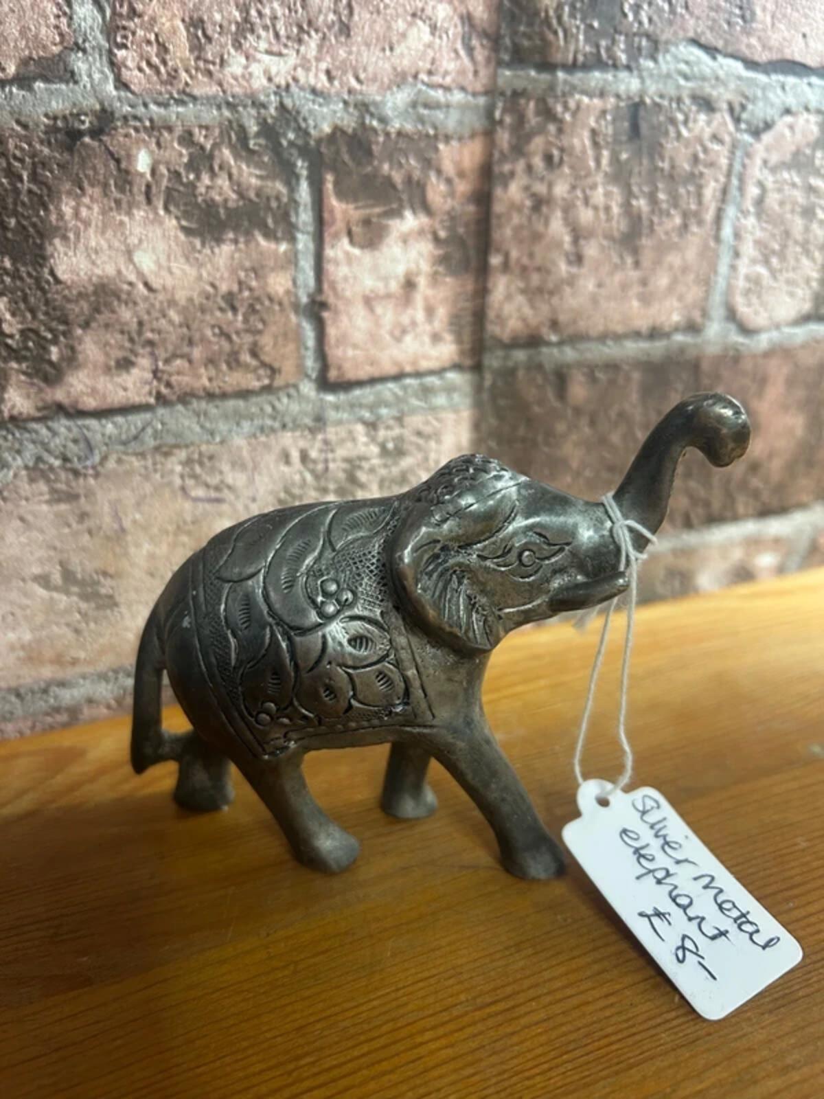 Silver Metal Elephant