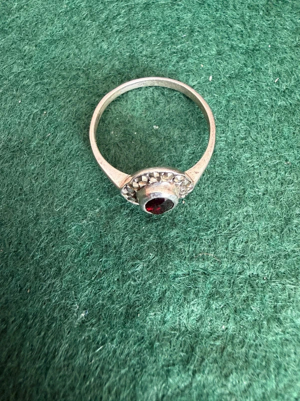 Sterling Silver Gem Ring - Size M