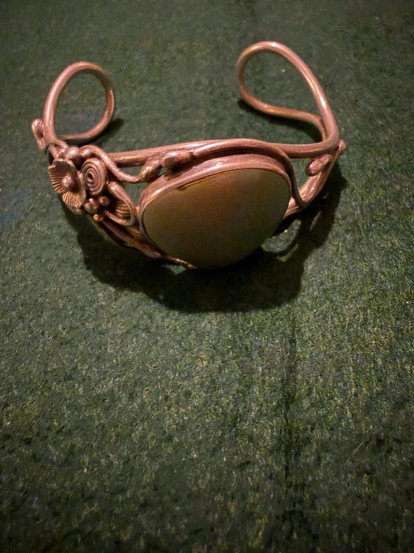 Sterling Silver Gemstone Cuff Bangle