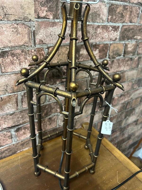 Bamboo Effect Metal Lamp Base