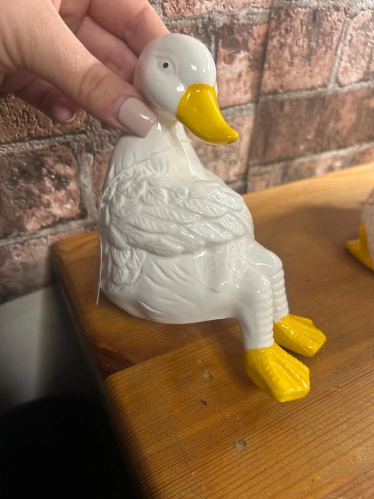 Pair of Ceramic Duck Ornaments