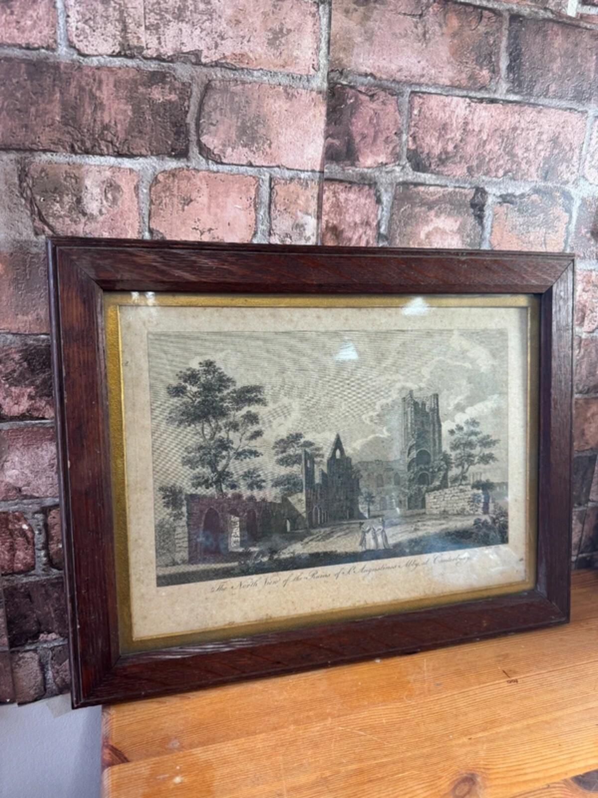 St Augustine's Abbey Print in Antique Oak Frame