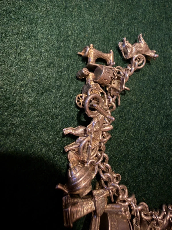 Sterling Silver Vintage Charm Bracelet