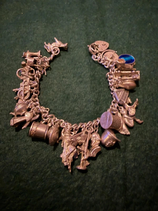 Sterling Silver Vintage Charm Bracelet