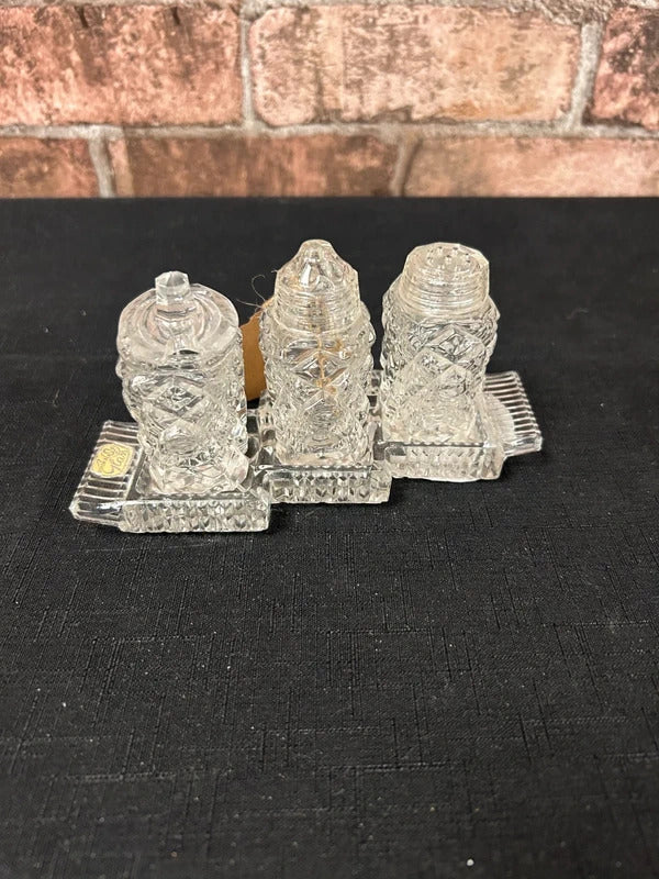 Bohemian Crystal Cruet Set