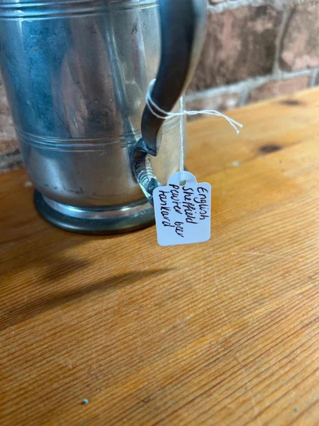 English Sheffield Pewter Beer Tankard