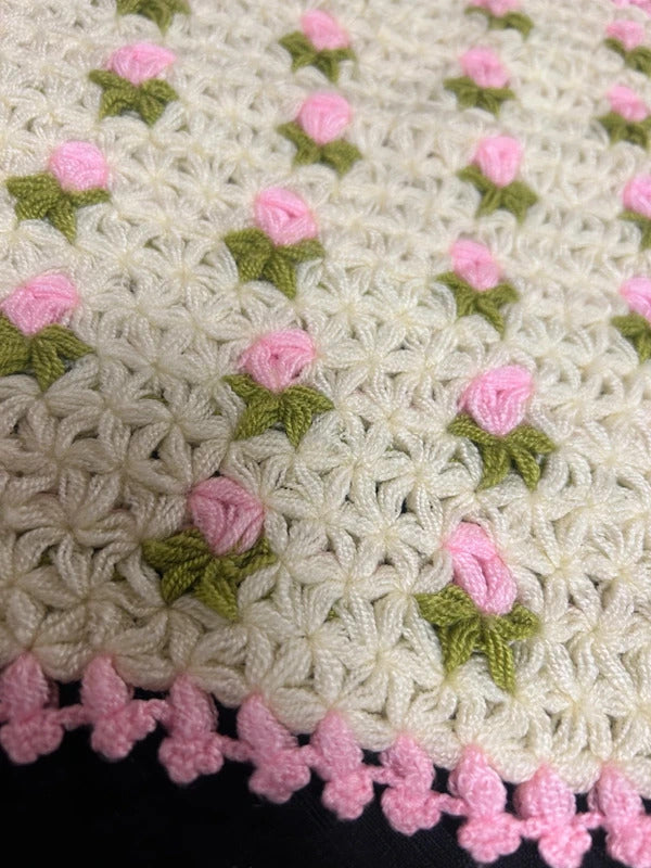 Crochet Pink and Cream Square