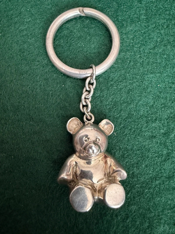 Sterling Silver Teddy Bear Keyring