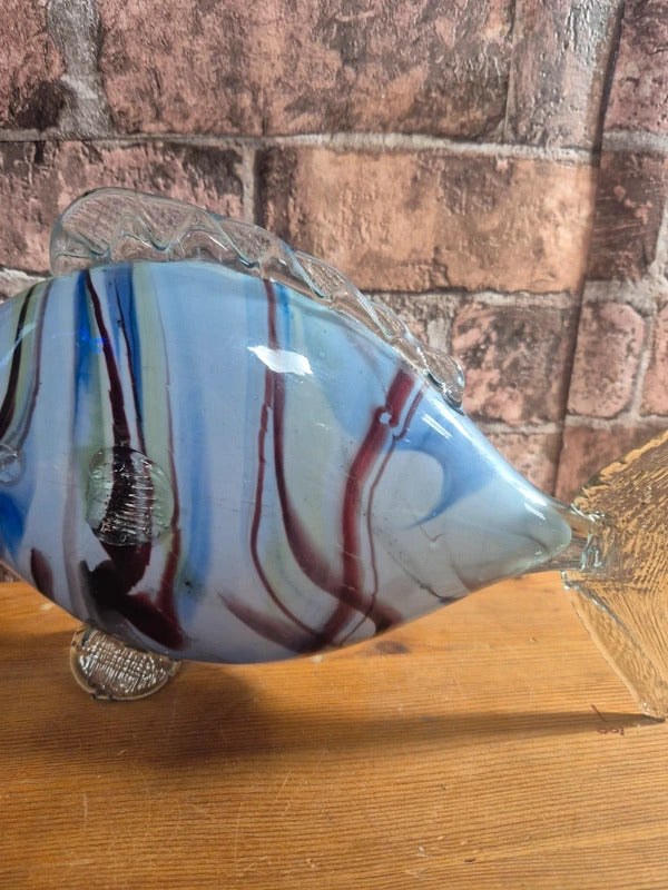Vintage large handblown glass fish