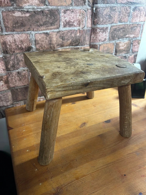 Vintage Hand Carved Milking Stool