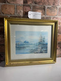 G Cousteaub Framed and Signed Lanscape Print