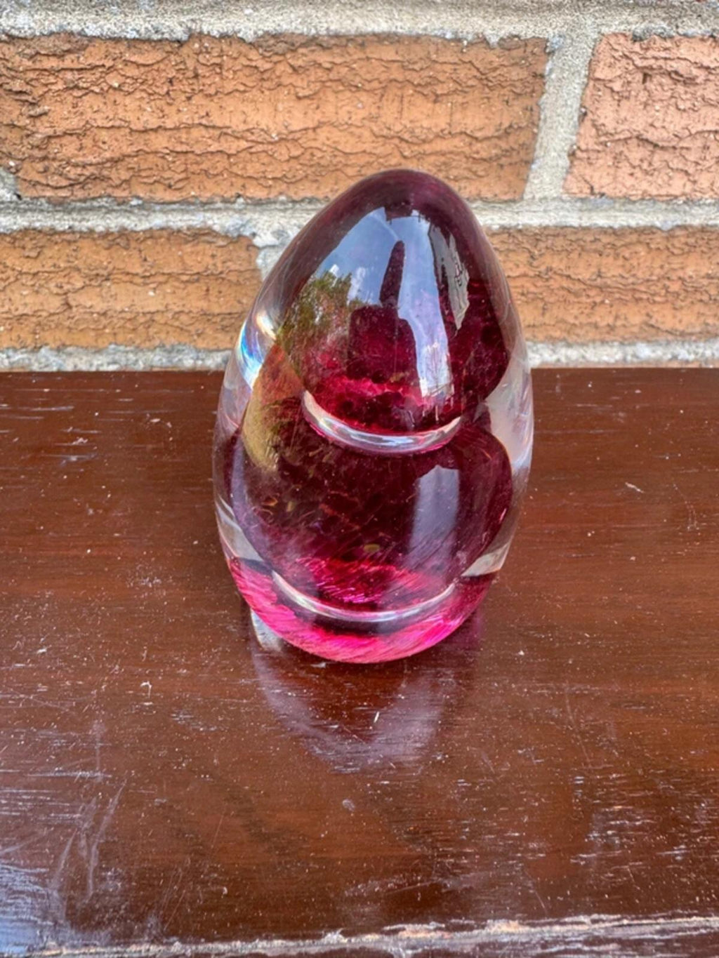 Cranberry Flecked Paperweight
