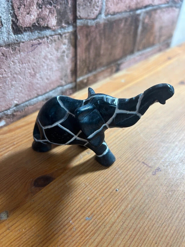 Black Onyx Elephant Ornament