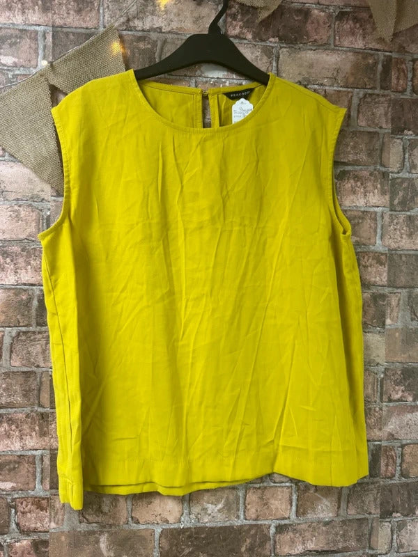 Peacocks Mustard Top - Size 14