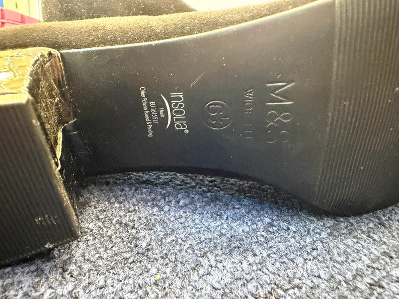 M&S Wide Fit Black Heels - Size 6.5 UK