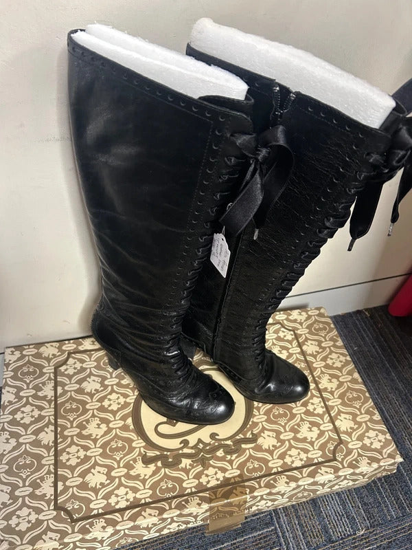 Ash Farah Leather Lace Up Boots - Size 3