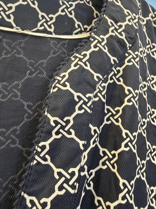 Culture CuChaina Long Navy/Cream Dress - Size XL