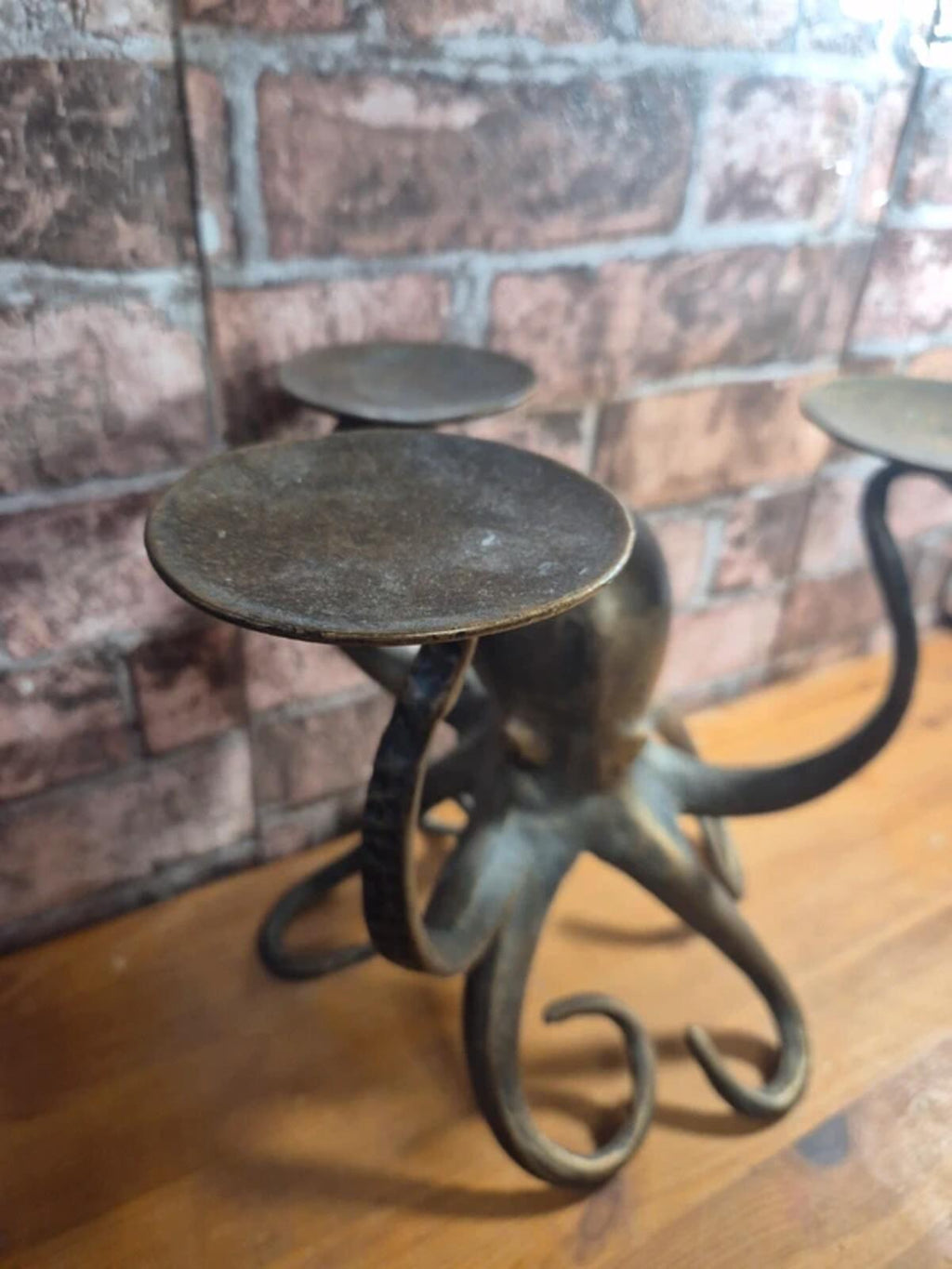 SPI Bronzed Metal Octopus Candle Holder