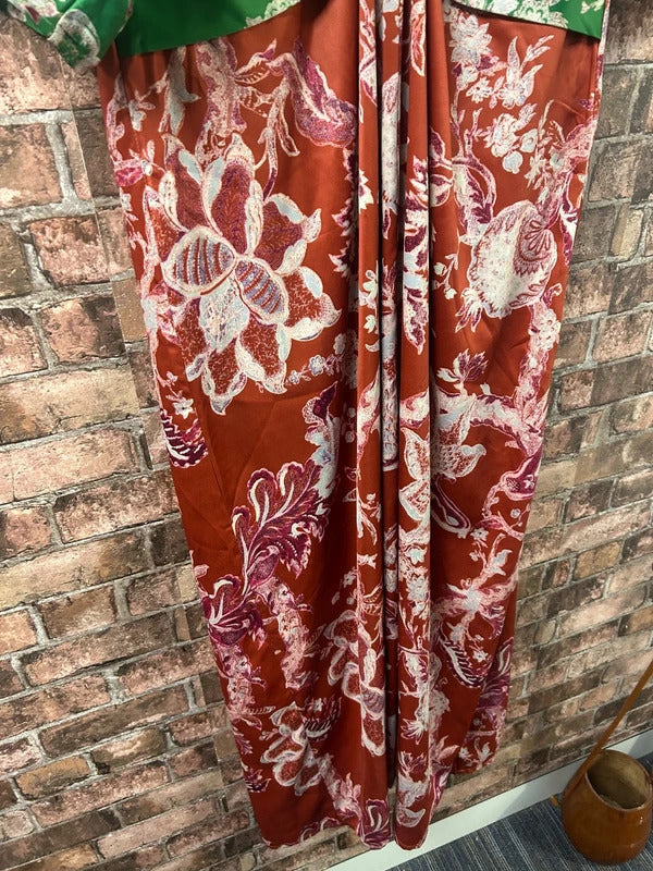 Hope & Ivy Green/Burnt Orange Floral Maxi Dress - Size 24