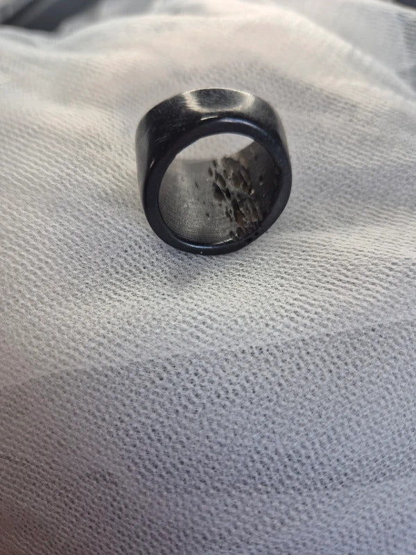 Chunky black natural ring- not adjustable
