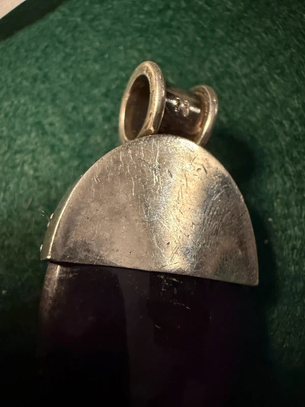 Sterling Silver and Amethyst Large Pendant - 33.8g