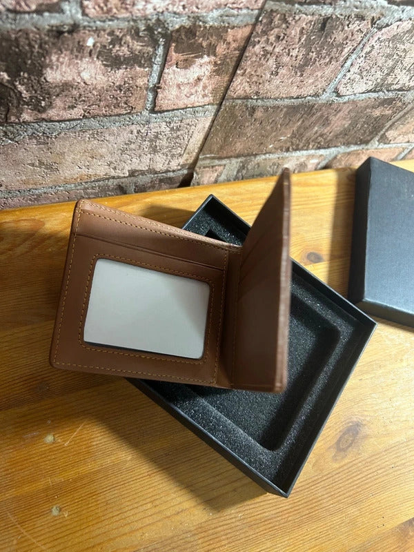 Brown Wallet In Navy Box