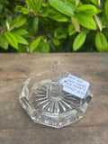 Clear Cut Glass Vintage Ring Holder and Trinket Dish