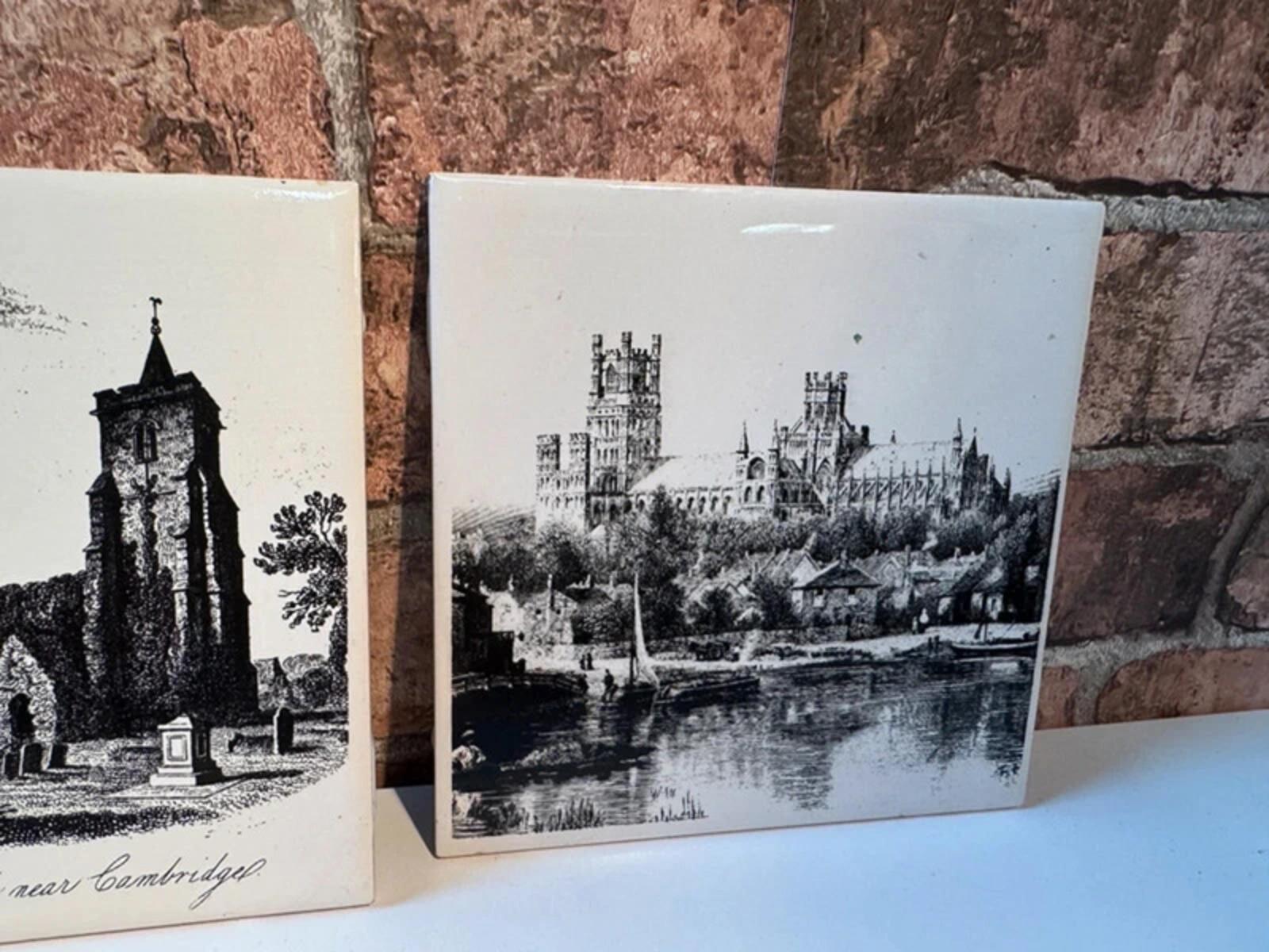 Pair of Vintage Cambridgeshire Tiles