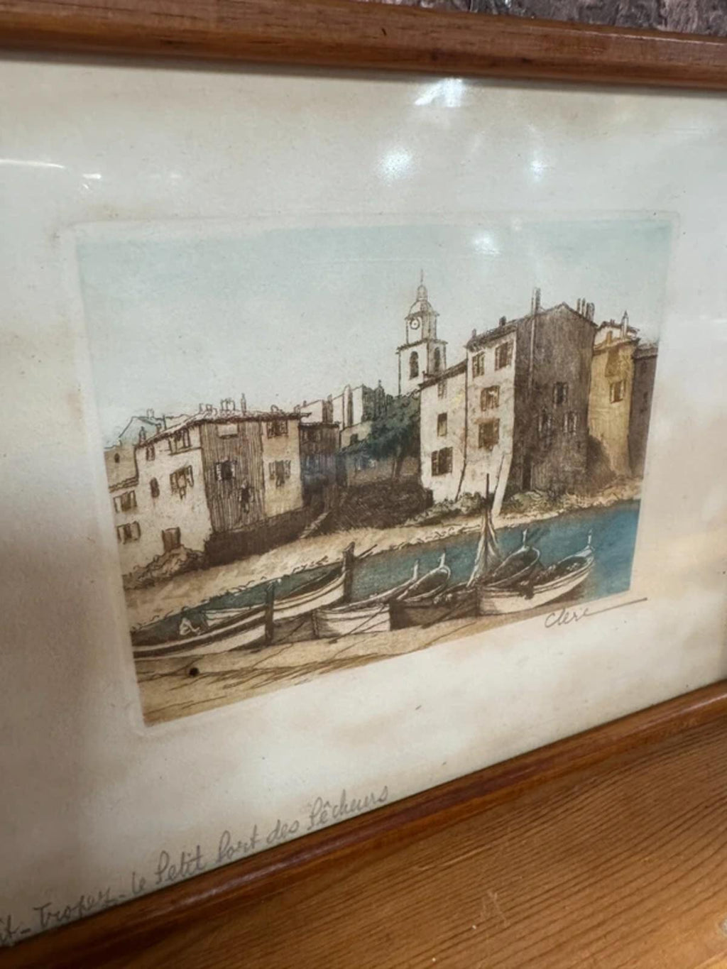 Vintage Framed Sketch Saint Tropez