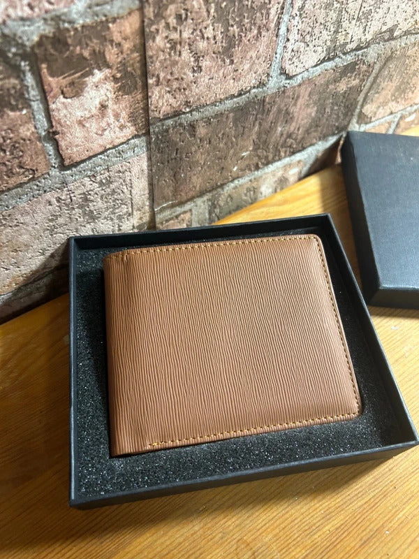 Brown Wallet In Navy Box