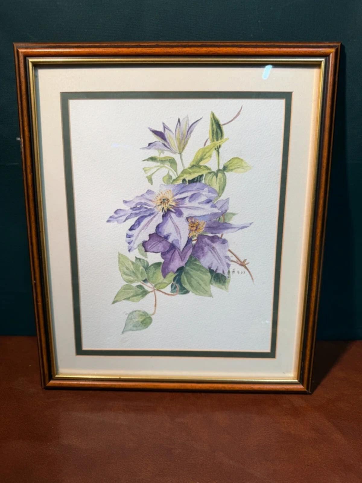 Vintage Clematis Painting