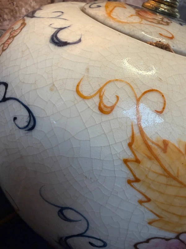 Chinese Ceramic Crackle Glaze Lamp