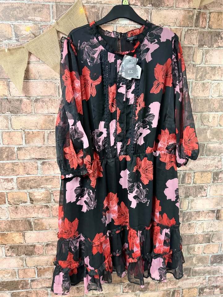 JD Williams Floral Midi Dress - Size 24