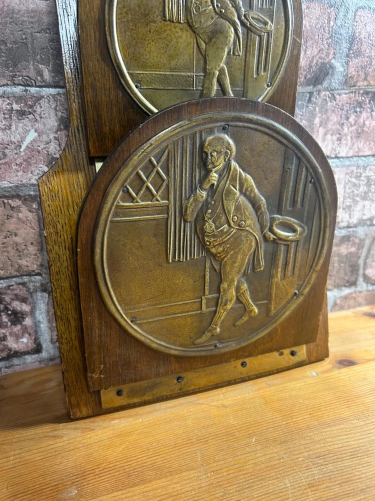 Antique Oak Brass Letter Holder