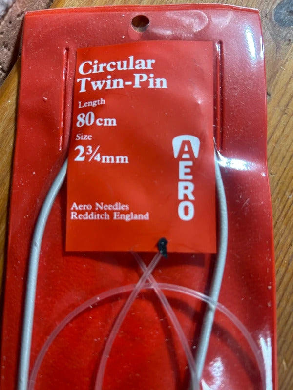 Vintage Knitting Needle Circular Twin Pin