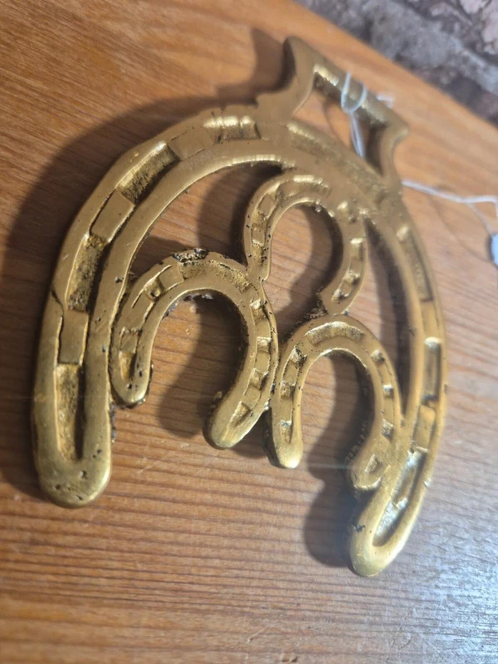 Three Horseshoes Brass Ornament