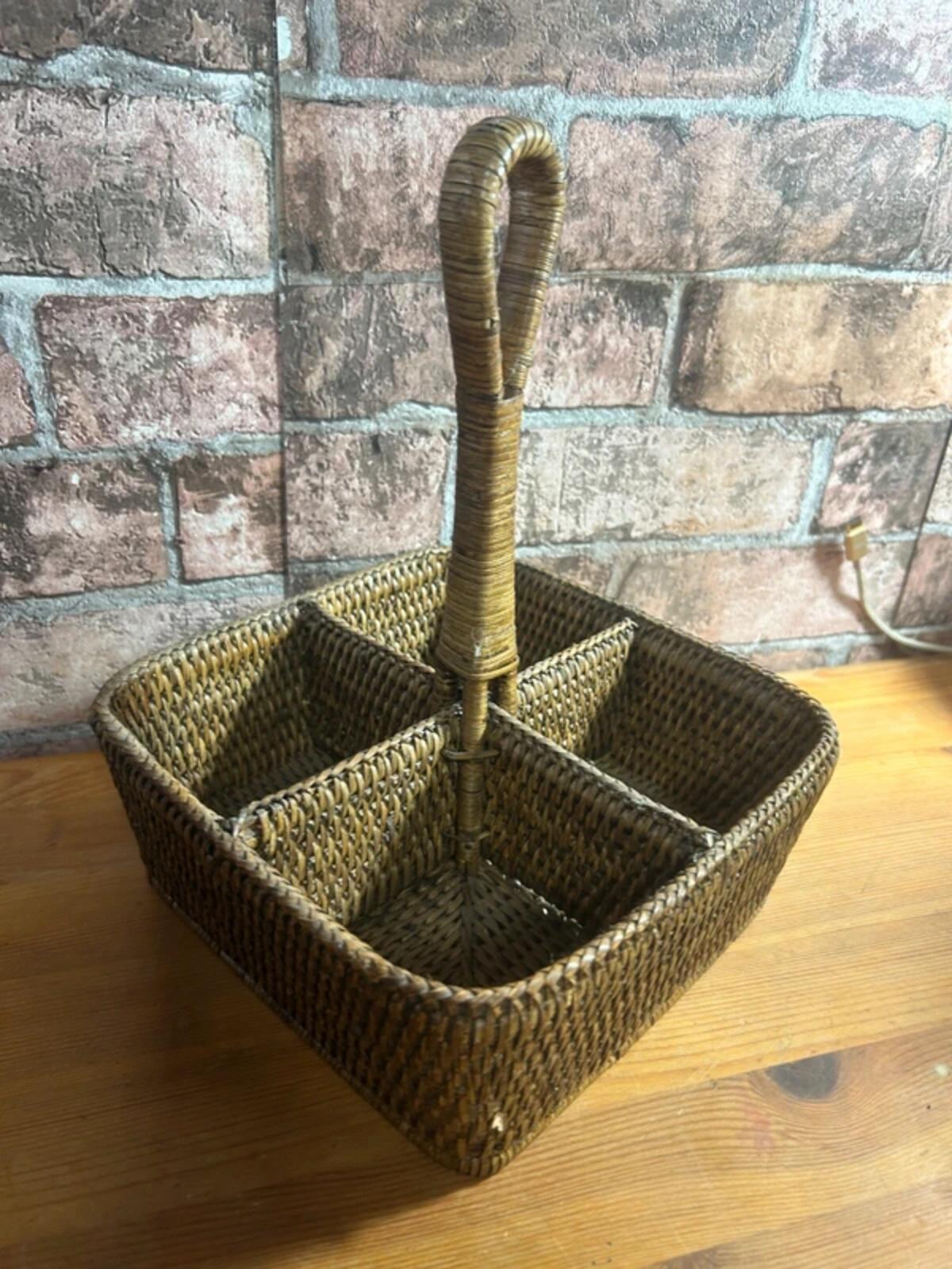 Vintage Rattan Storage Caddy