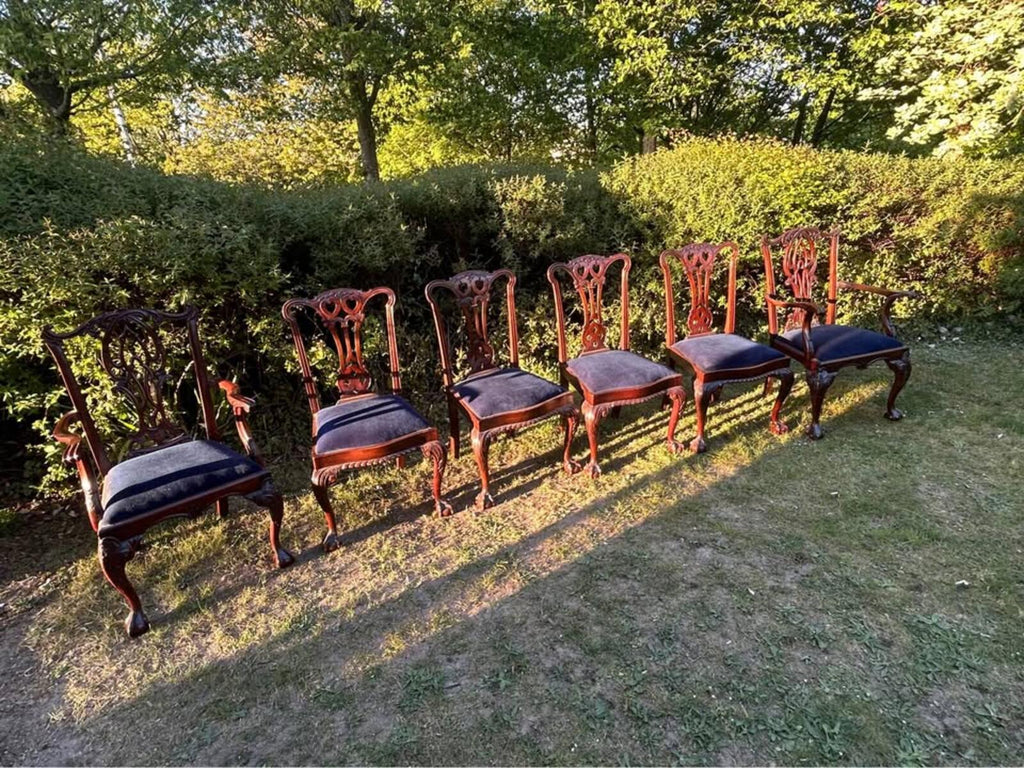 Set of Six Chippendale Style Mahogany Dining Chairs